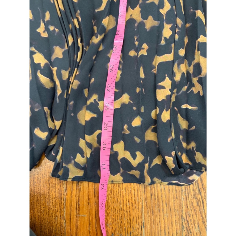 Theory Sunburst Midi Skirt Tortoise Animal Print Pleated Georgette 10 - Picture 10 of 10